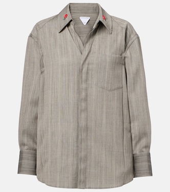 Embellished striped wool shirt | Bottega Veneta