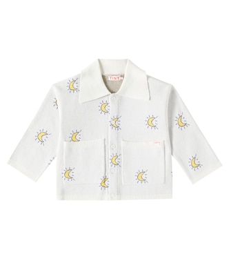 Midnight Sun cotton jacquard cardigan | Tinycottons