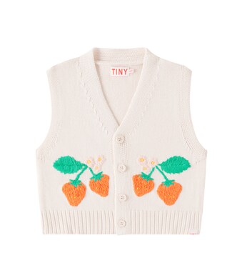 Strawberries cotton sweater vest | Tinycottons