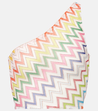 Zigzag one-shoulder lamé top | Missoni
