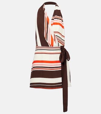 فستان قصير من الحرير الساتان بخطوط Thistle | SIR