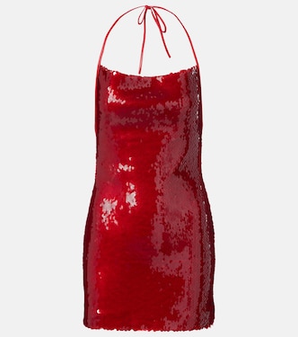 فستان قصير مزين بالترتر | David Koma