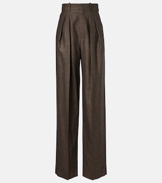 Herringbone wool wide-leg pants | Saint Laurent