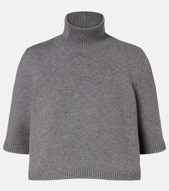 Cropped cashmere-blend turtleneck top | Alaïa