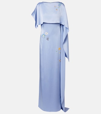 Embellished caped satin cady gown | Erdem