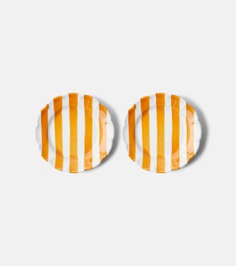 Righe set of 2 ceramic dessert plates | Cabana