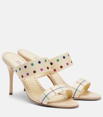 Bedruckte Sandalen Ralotapla aus Satin | Manolo Blahnik