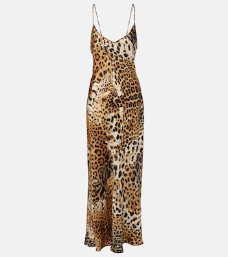 Printed silk satin slip dress | Roberto Cavalli