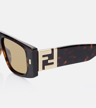 FF Squared rectangular sunglasses in brown - Fendi | Mytheresa