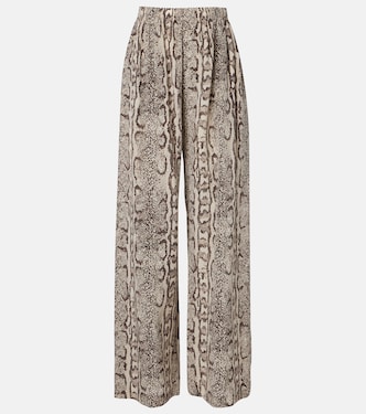 Snake-print silk palazzo pants  | Balenciaga