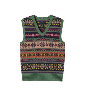 Fair Isle cotton and wool-blend sweater vest | Polo Ralph Lauren Kids