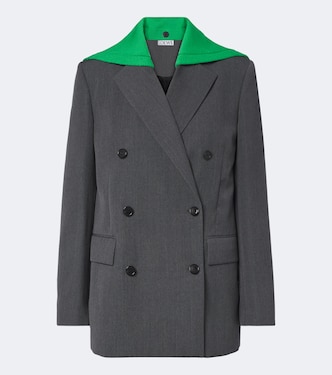 Paneled double-breasted wool blazer | Loewe