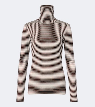 Striped wool-blend turtleneck sweater | Brunello Cucinelli
