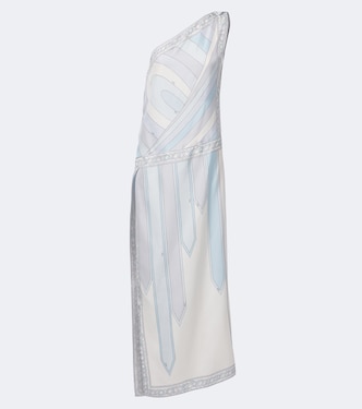 Iride one-shoulder silk twill gown | Pucci