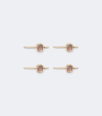 Set Nesting Gem Stone aus vier Smokingknöpfen aus 18kt Gelbgold mit Perlmutt | Octavia Elizabeth