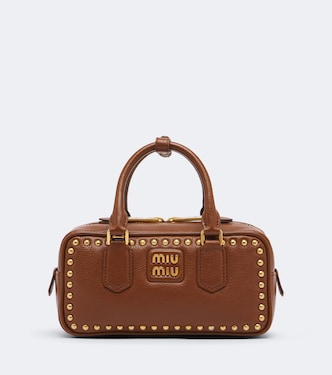 Arcadie studded leather top-handle bag | Miu Miu