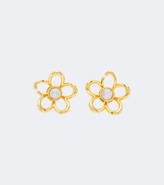Crystal-embellished floral earrings | Oscar de la Renta