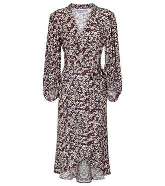 Robe portefeuille en crêpe à fleurs | Ganni