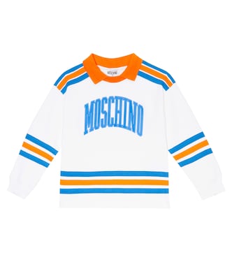 Logo striped cotton sweatshirt | Moschino Kids