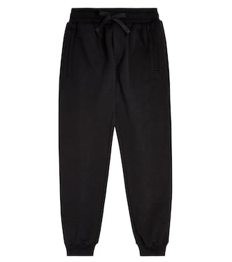 Logo embroidered cotton sweatpants | Dolce&Gabbana Kids
