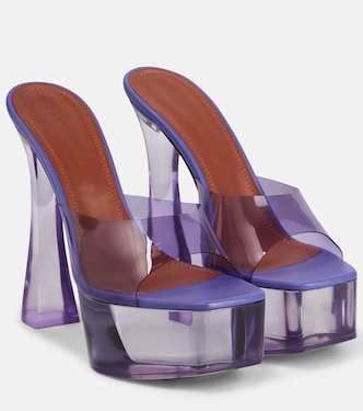 Dalida Glass PVC platform mules | Amina Muaddi