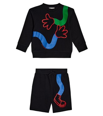 Printed cotton fleece sweatshirt and shorts set | Stella McCartney Kids