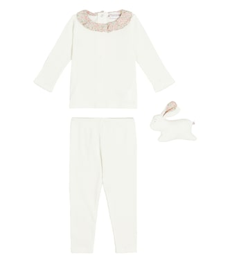 Baby Set Daisie aus Top, Hose und Kuscheltier | Bonpoint