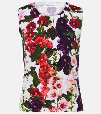 Floral cotton-blend tank top | Oscar de la Renta