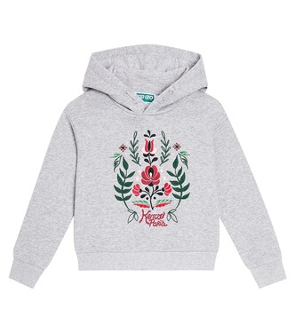 Embroidered cotton jersey hoodie | Kenzo Kids