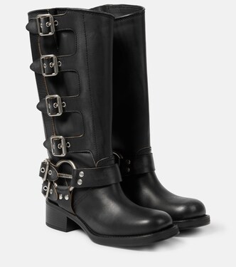 Botas biker de piel | Miu Miu
