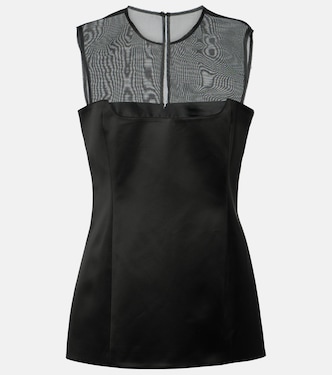 Sasmo silk-paneled satin top | Khaite