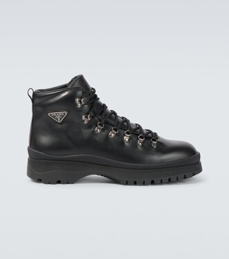 Brixxen leather lace-up boots | Prada