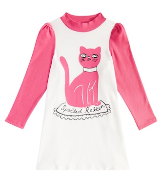 Robe Cat imprimée en coton mélangé | Mini Rodini