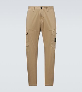 Logo cotton satin cargo pants | Stone Island