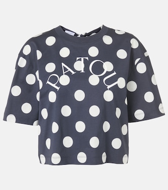 Logo polka-dot cotton crop top | Patou