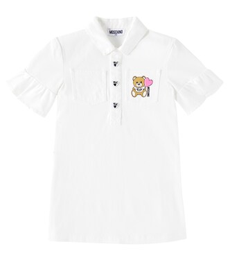 Teddy Bear ruffled cotton jersey dress | Moschino Kids