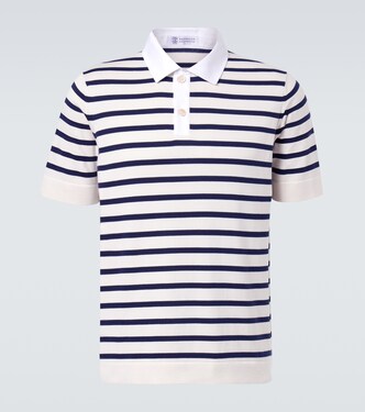 Striped cotton polo shirt | Brunello Cucinelli