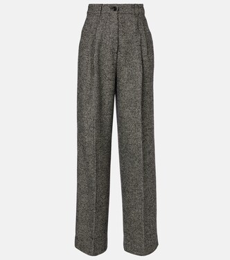 Pantalones anchos en mezcla de lana | Dolce&Gabbana