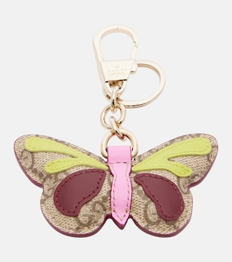 GG leather-trimmed coated canvas bag charm | Gucci