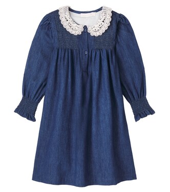 Loredana shirred denim dress | C'era Una Volta
