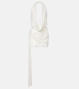 Bridal sequined open-back minidress | Alex Perry