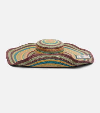 Dusk striped raffia sun hat | Alémais