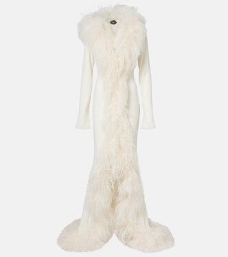 Bridal Hollywood feather-trimmed gown | Taller Marmo