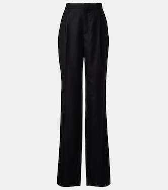 High-rise cashmere straight pants | Saint Laurent