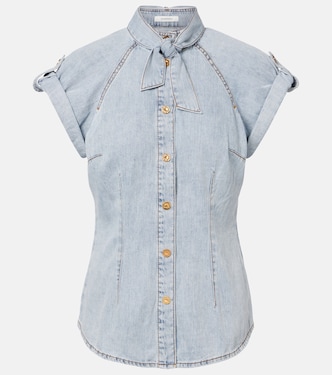Tie-neck denim shirt | Zimmermann