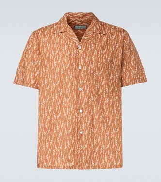 Printed cotton-blend bowling shirt | Canali
