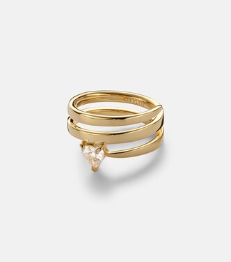 Coil 18kt gold (750/1000) ring with diamonds | Anita Ko