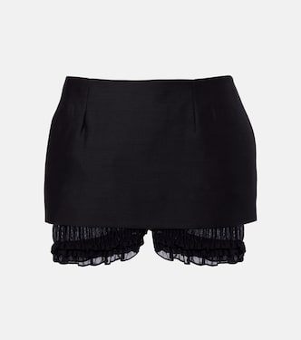 Ruffled wool and silk skort | Magda Butrym