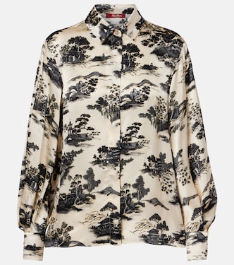 Vetro printed silk satin shirt | Max Mara