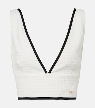 Cotton tweed crop top | Valentino